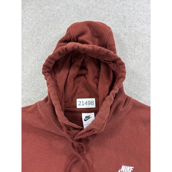 Nike Stitched Logo SWOOSH Hoodie Sweatshirt (Men's Large) Maroon - Picture 4 of 12